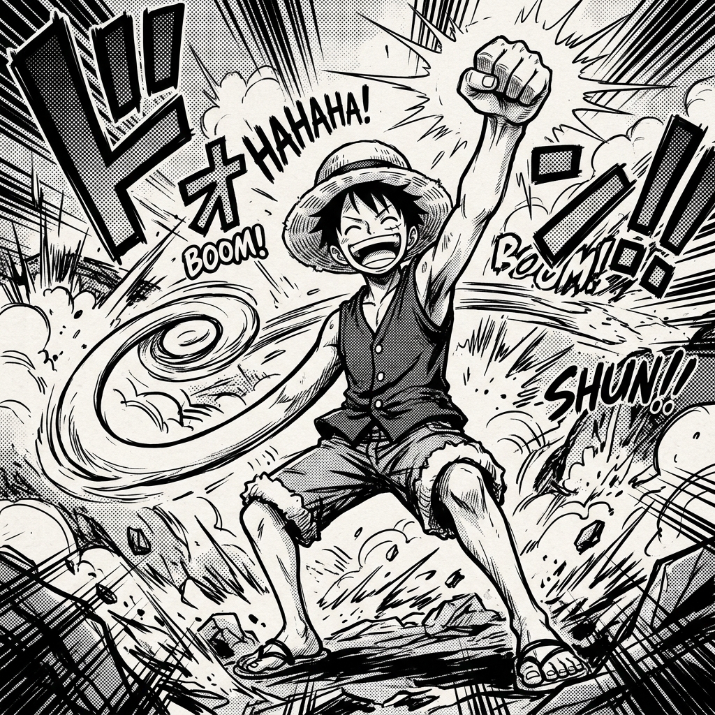 Personagem manga aventureiro